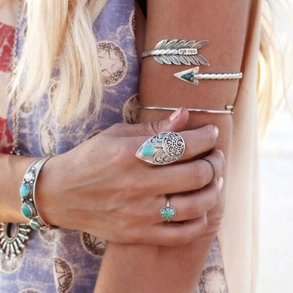 Arrow Stacking Layering Arm Jewelry Bangle - Picture 1 of 6